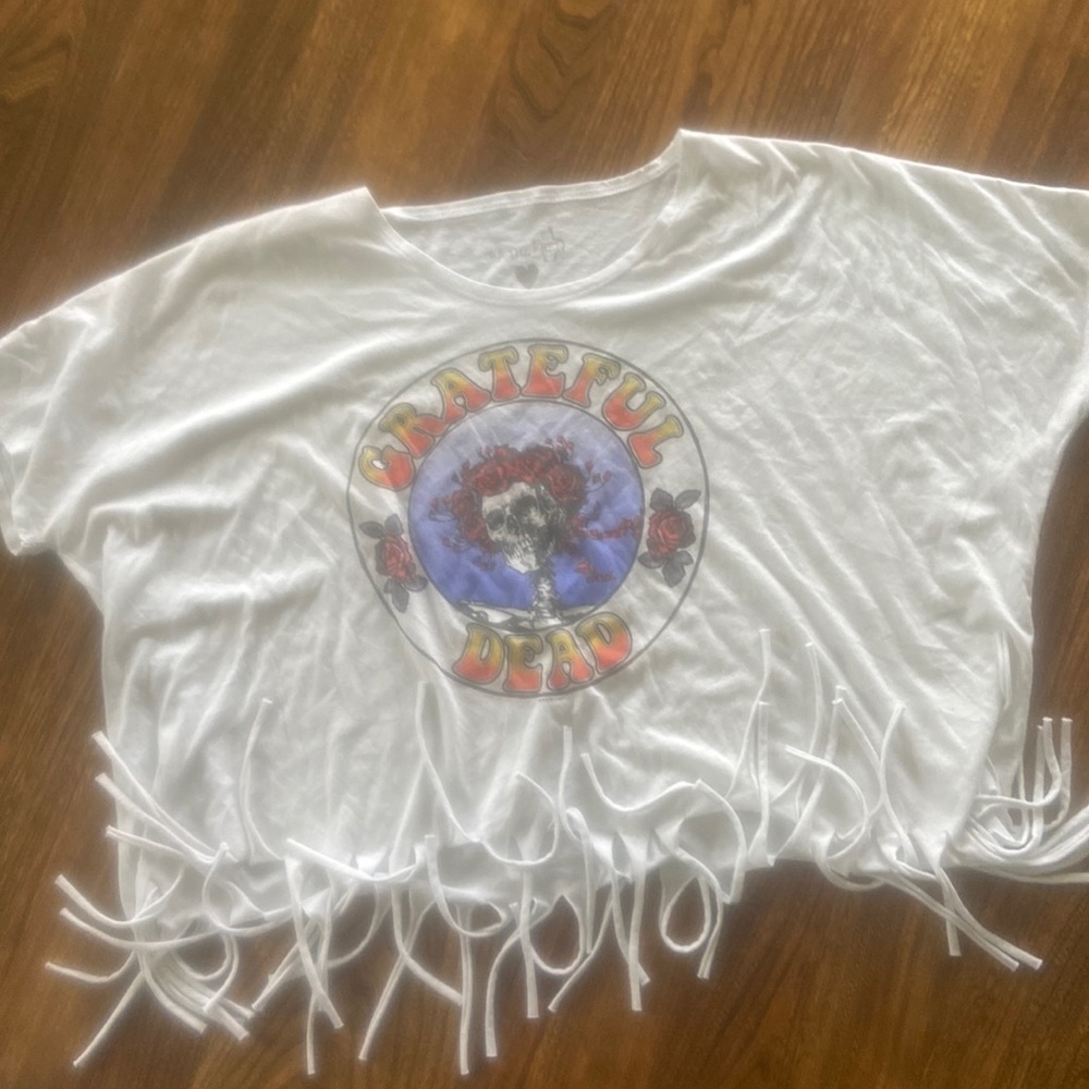 Free people x chaser grateful dead fringed tshirt